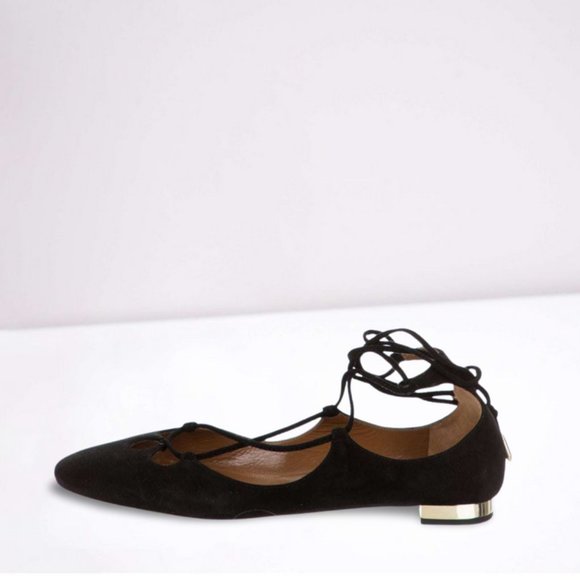 Aquazzura Suede Dancer Ballet Flats in Black - Picture 2 of 6